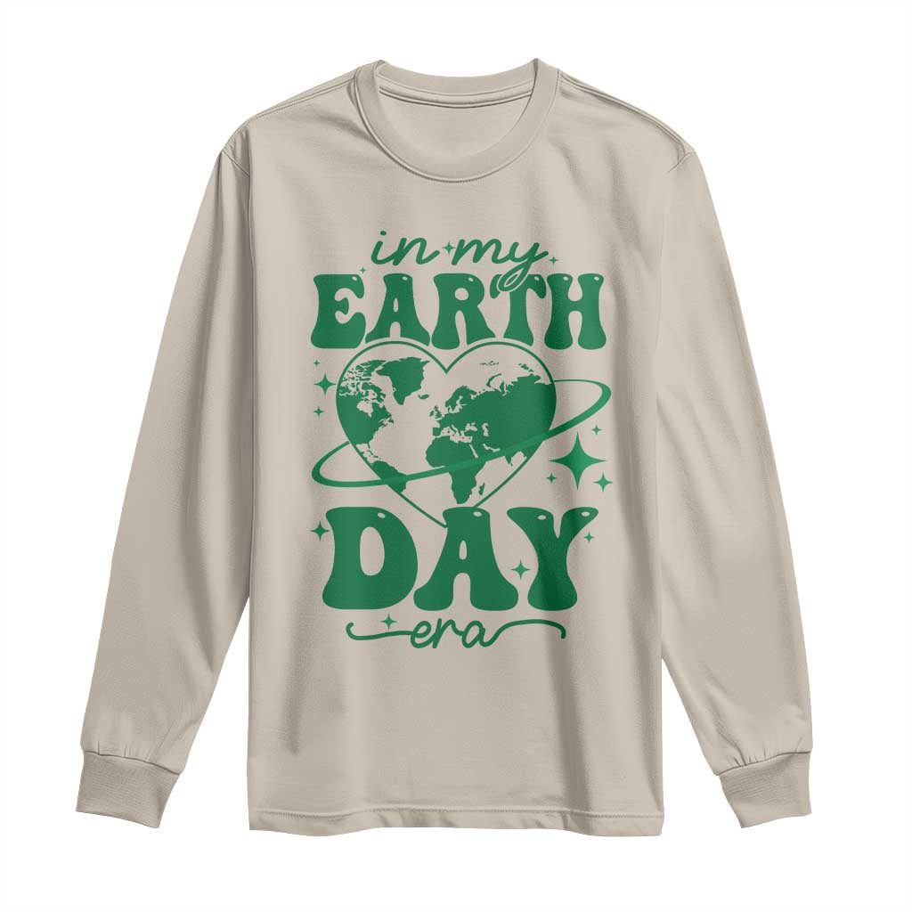 In My Earth Day Era Long Sleeve Shirt Cute Groovy Planet Heart