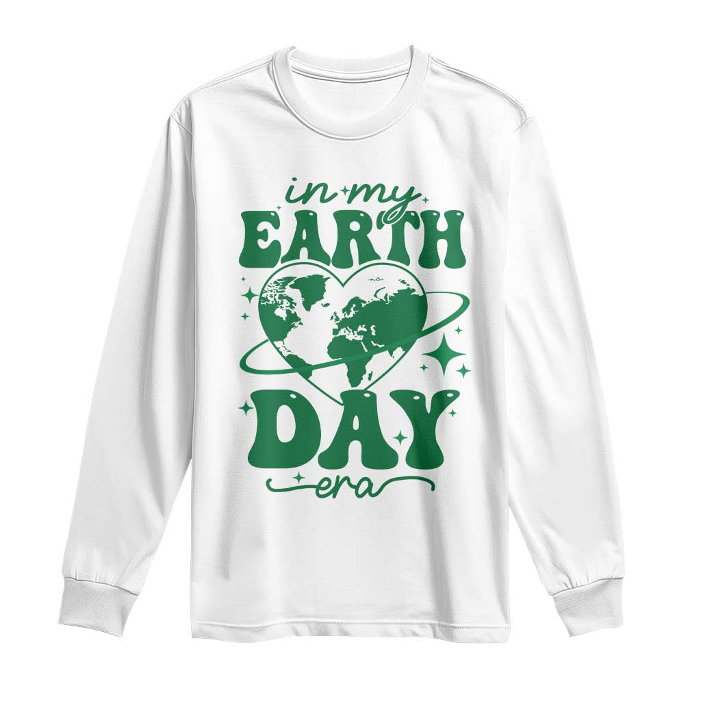 In My Earth Day Era Long Sleeve Shirt Cute Groovy Planet Heart