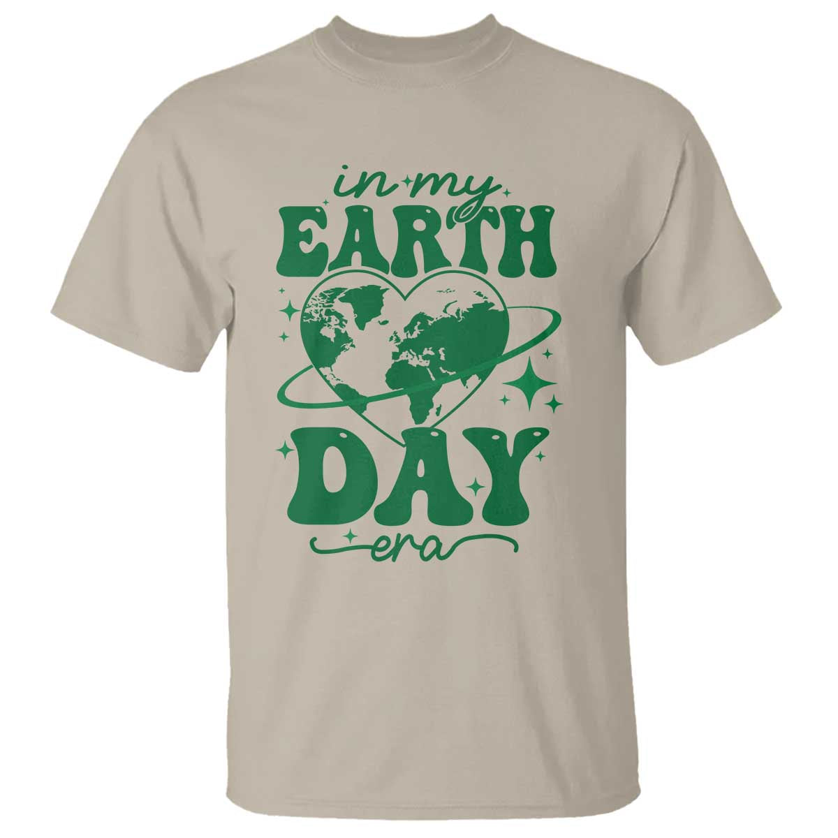 In My Earth Day Era T Shirt Cute Groovy Planet Heart