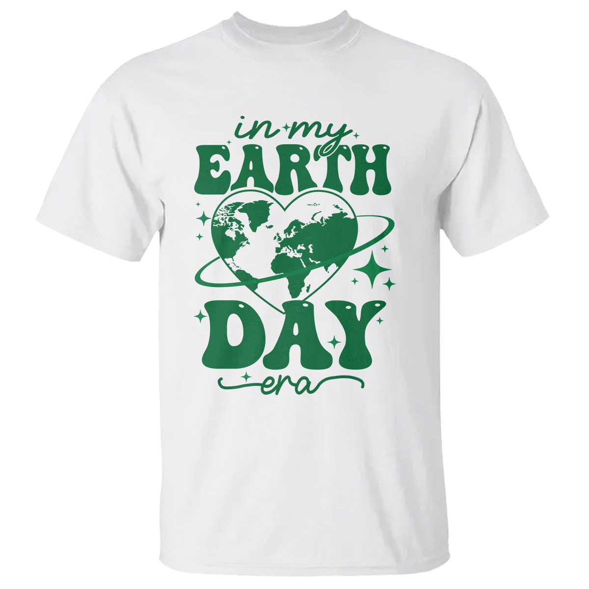 In My Earth Day Era T Shirt Cute Groovy Planet Heart