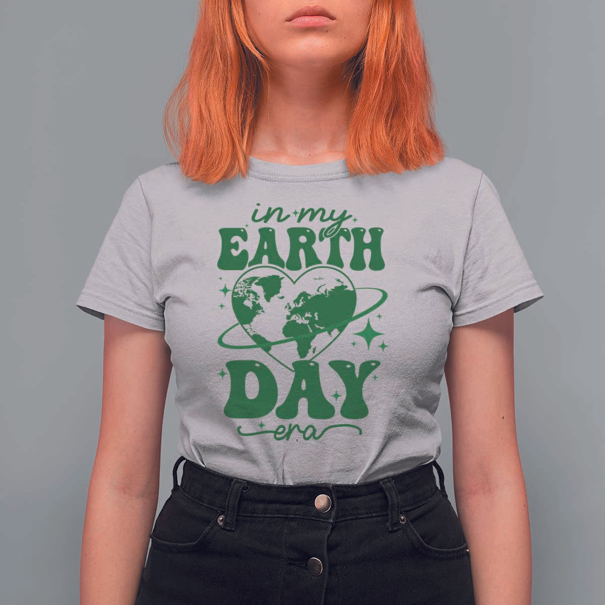 In My Earth Day Era T Shirt For Women Cute Groovy Planet Heart