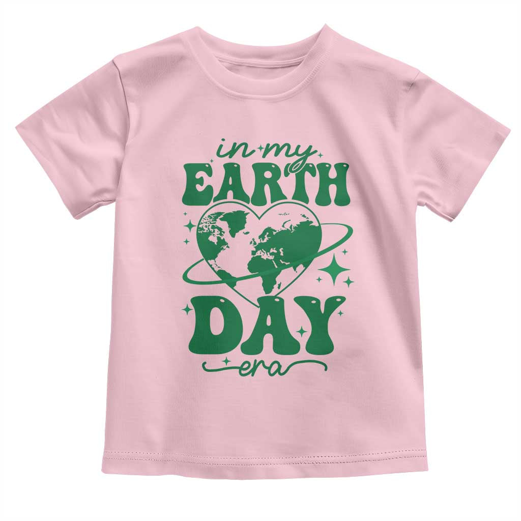 In My Earth Day Era Toddler T Shirt Cute Groovy Planet Heart