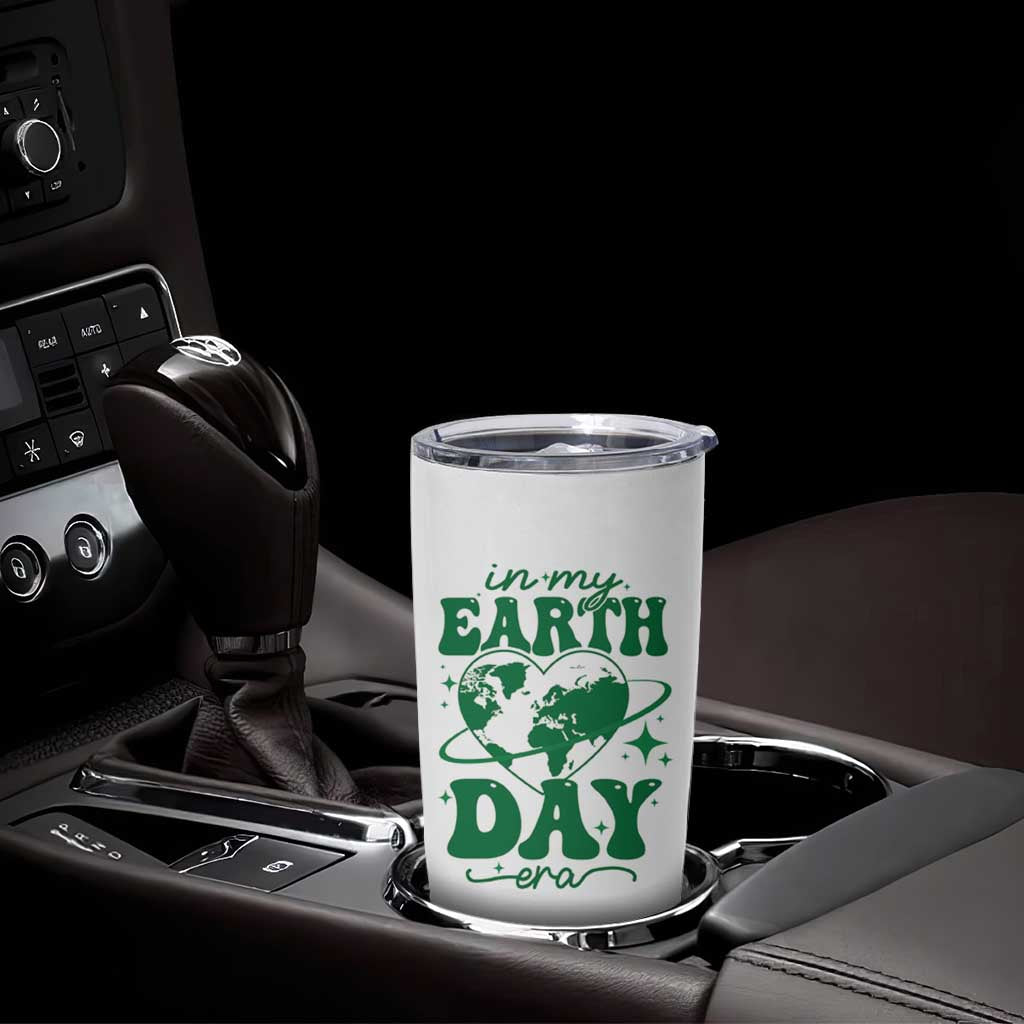 In My Earth Day Era Tumbler Cup Cute Groovy Planet Heart