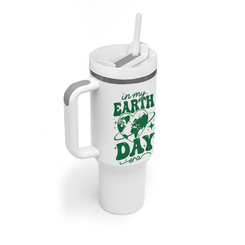 In My Earth Day Era Tumbler With Handle Cute Groovy Planet Heart