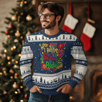 Autism Acceptance Ugly Christmas Sweater I Believe In A Spectrum Of Possibilities Retro Boho - Wonder Print Shop