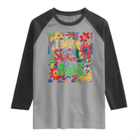 Autism Acceptance Raglan Shirt I Believe In A Spectrum Of Possibilities Retro Boho