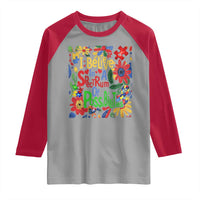 Autism Acceptance Raglan Shirt I Believe In A Spectrum Of Possibilities Retro Boho