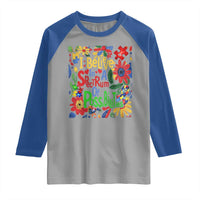 Autism Acceptance Raglan Shirt I Believe In A Spectrum Of Possibilities Retro Boho