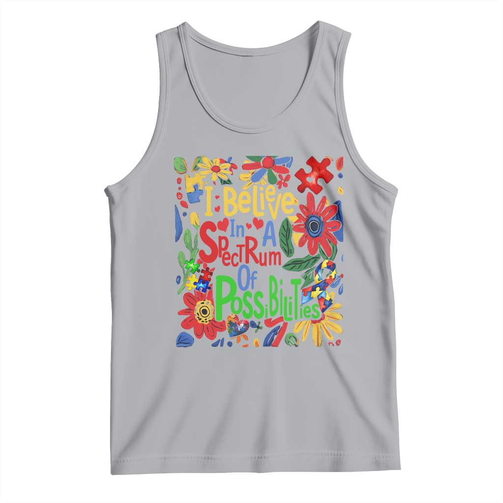 Autism Acceptance Tank Top I Believe In A Spectrum Of Possibilities Retro Boho