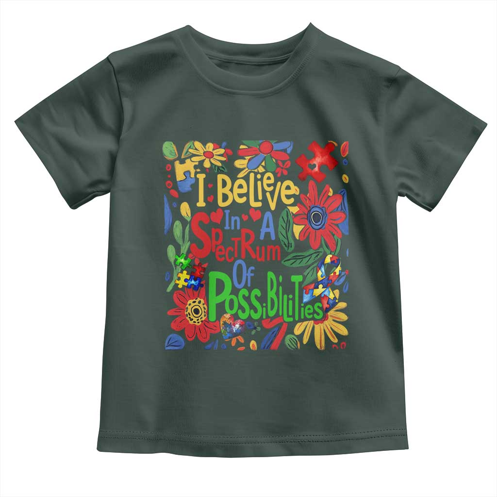 Autism Acceptance Toddler T Shirt I Believe In A Spectrum Of Possibilities Retro Boho