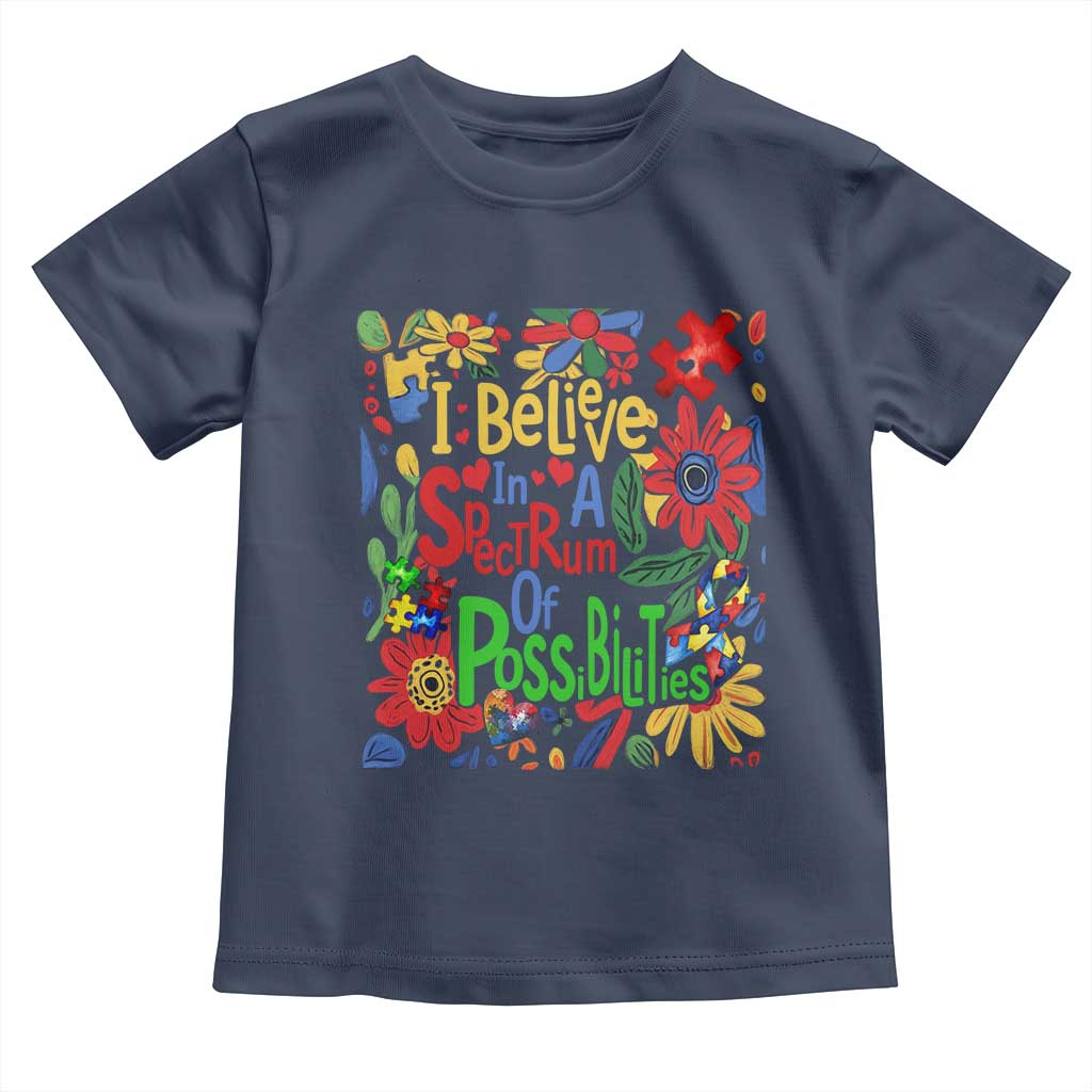 Autism Acceptance Toddler T Shirt I Believe In A Spectrum Of Possibilities Retro Boho