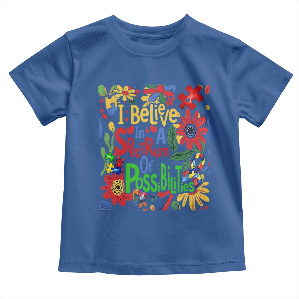 Autism Acceptance Toddler T Shirt I Believe In A Spectrum Of Possibilities Retro Boho
