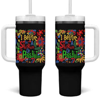 Autism Acceptance Tumbler With Handle I Believe In A Spectrum Of Possibilities Retro Boho
