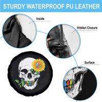 Autism Skull Sunflower Spare Tire Cover Support Autistic Puzzle Pieces Heart