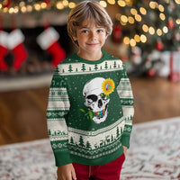 Autism Skull Sunflower Ugly Christmas Sweater Support Autistic Puzzle Pieces Heart - Wonder Print Shop