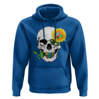 Autism Skull Sunflower Hoodie Support Autistic Puzzle Pieces Heart