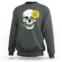 Autism Skull Sunflower Sweatshirt Support Autistic Puzzle Pieces Heart