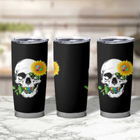 Autism Skull Sunflower Tumbler Cup Support Autistic Puzzle Pieces Heart