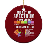 Autism Acceptance Ceramic Ornament The Autism Spectrum Is Not Linear - Wonder Print Shop
