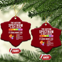 Autism Acceptance Ceramic Ornament The Autism Spectrum Is Not Linear - Wonder Print Shop