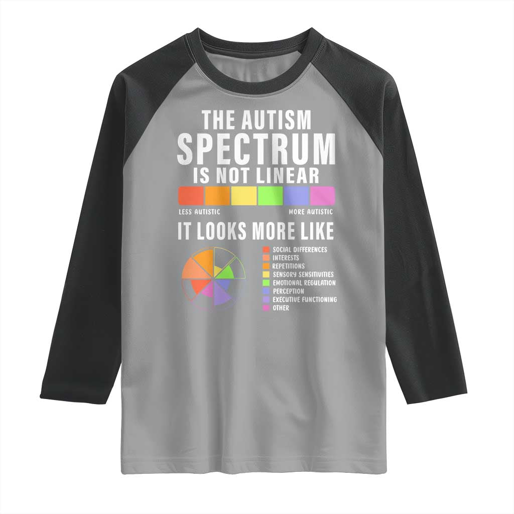 Autism Acceptance Raglan Shirt The Autism Spectrum Is Not Linear