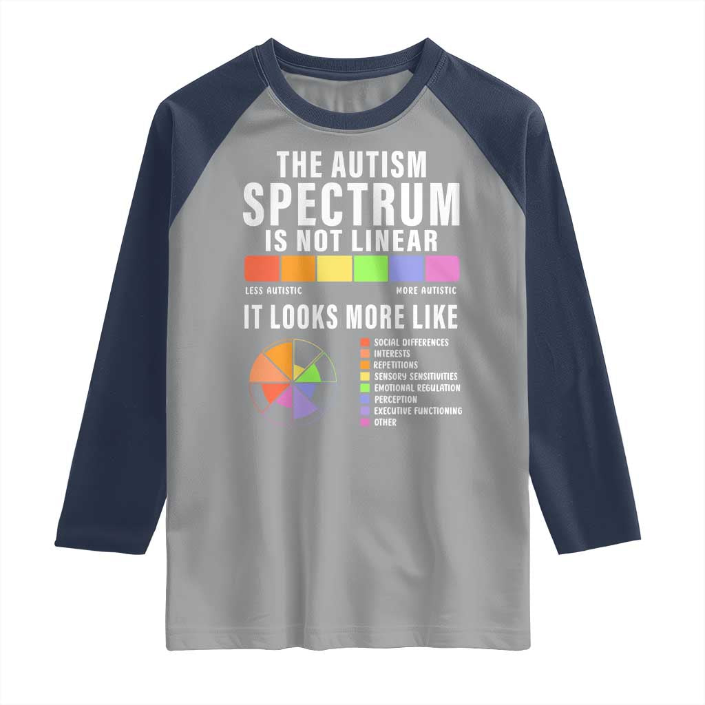 Autism Acceptance Raglan Shirt The Autism Spectrum Is Not Linear