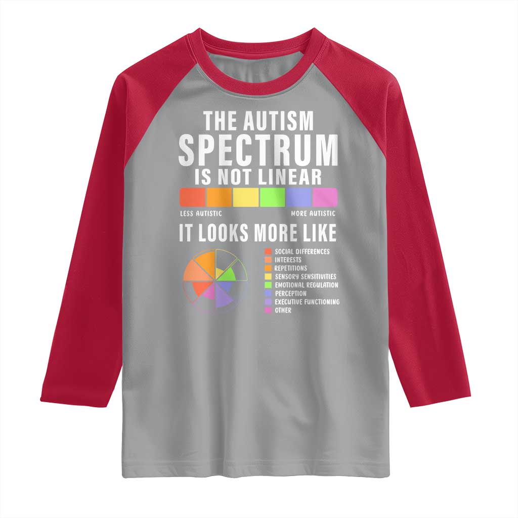 Autism Acceptance Raglan Shirt The Autism Spectrum Is Not Linear
