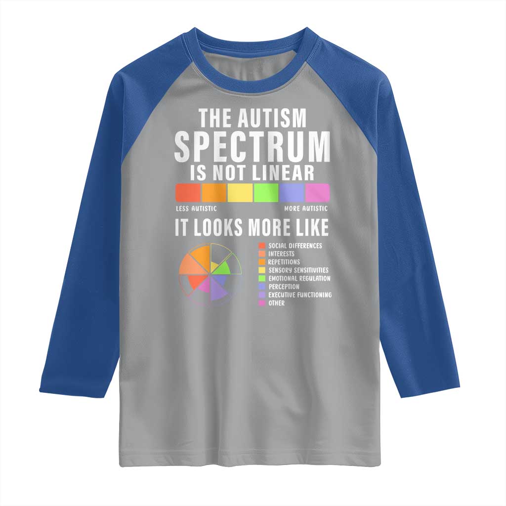 Autism Acceptance Raglan Shirt The Autism Spectrum Is Not Linear