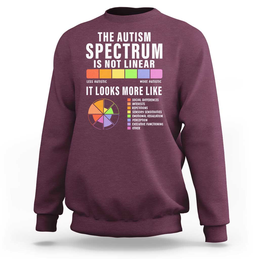 Autism Acceptance Sweatshirt The Autism Spectrum Is Not Linear