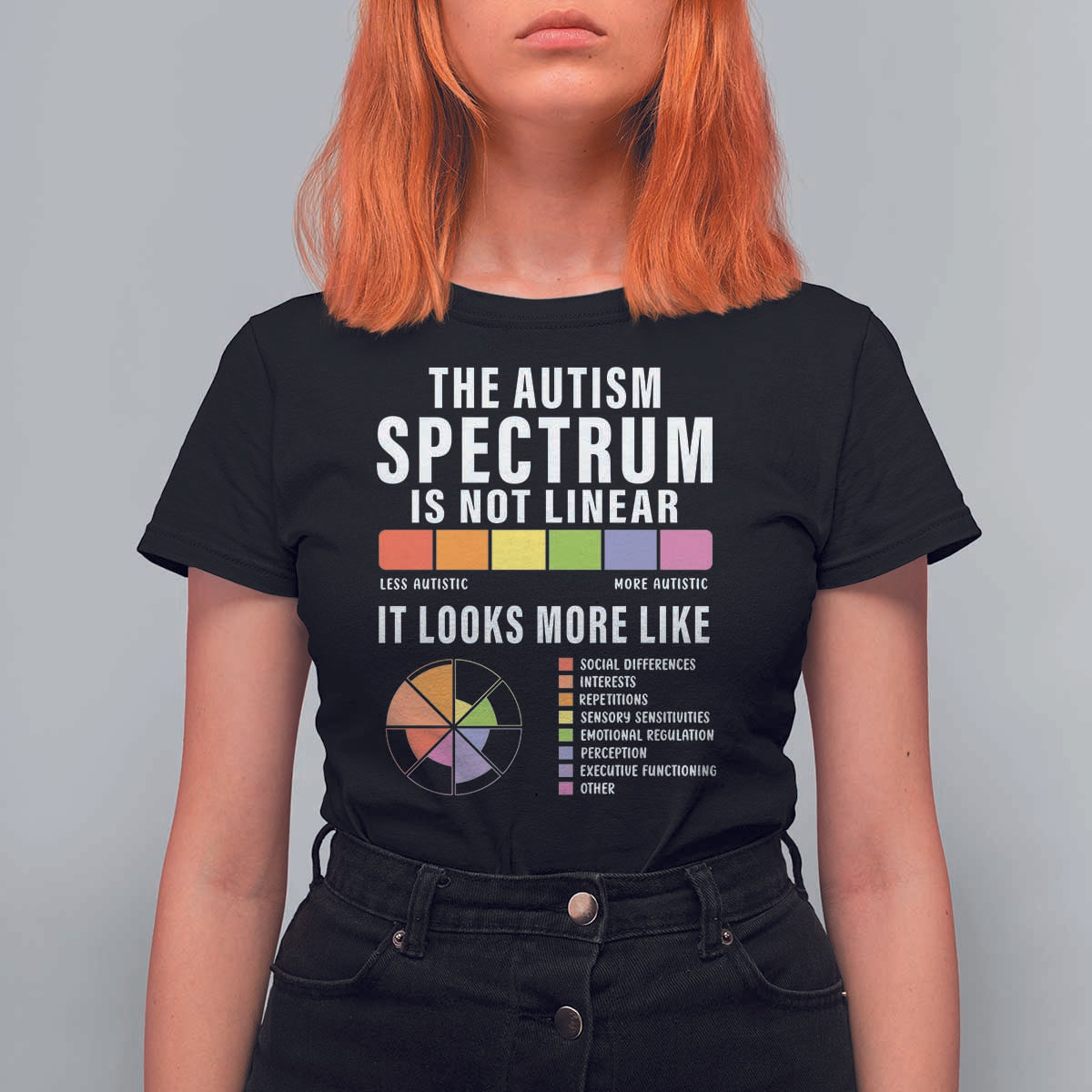 Autism Acceptance T Shirt For Women The Autism Spectrum Is Not Linear