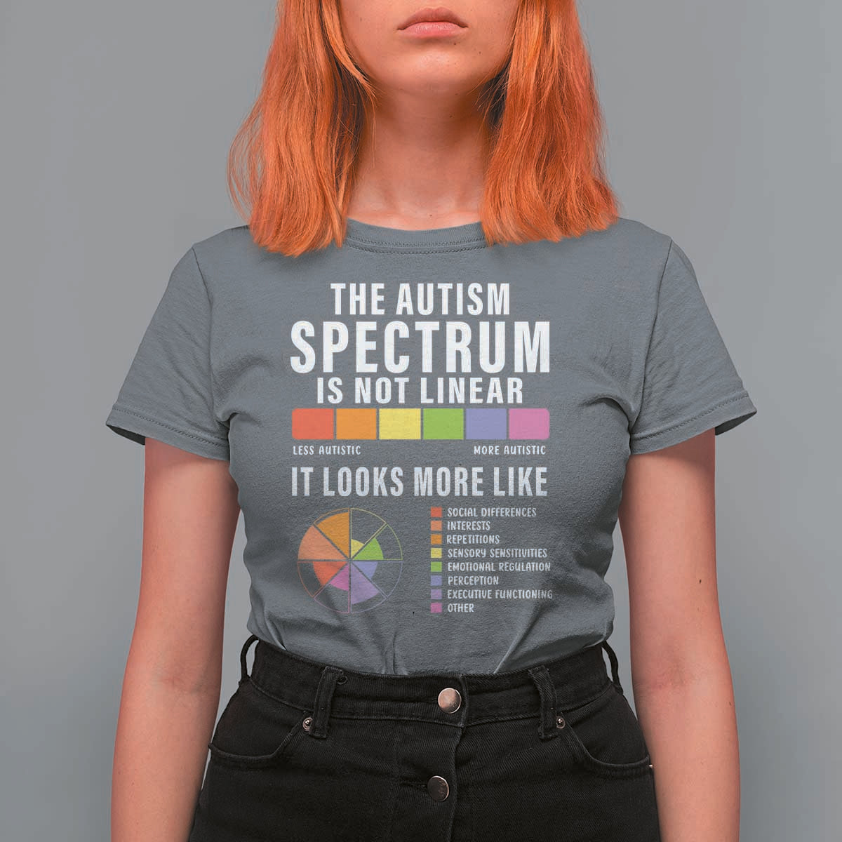 Autism Acceptance T Shirt For Women The Autism Spectrum Is Not Linear