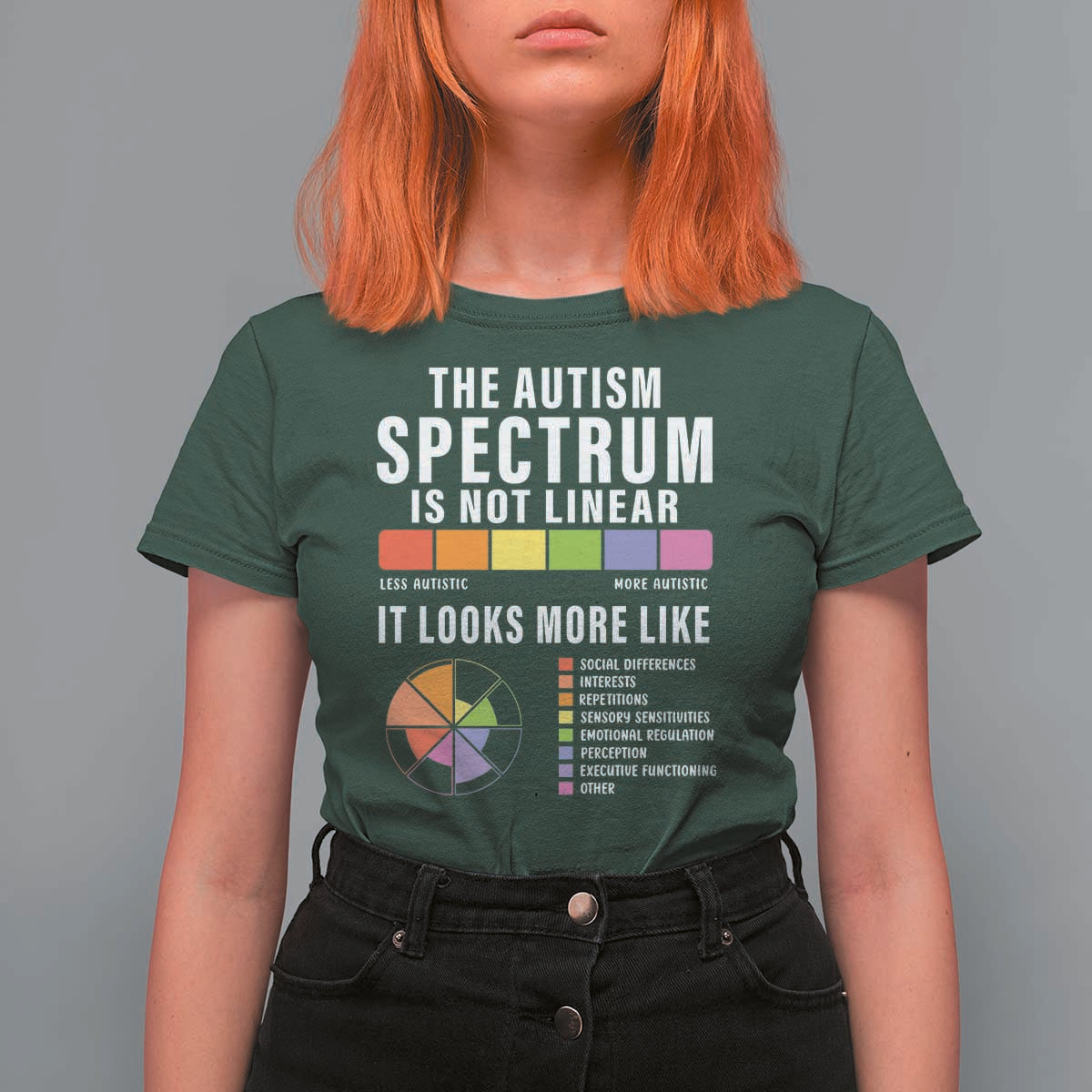 Autism Acceptance T Shirt For Women The Autism Spectrum Is Not Linear