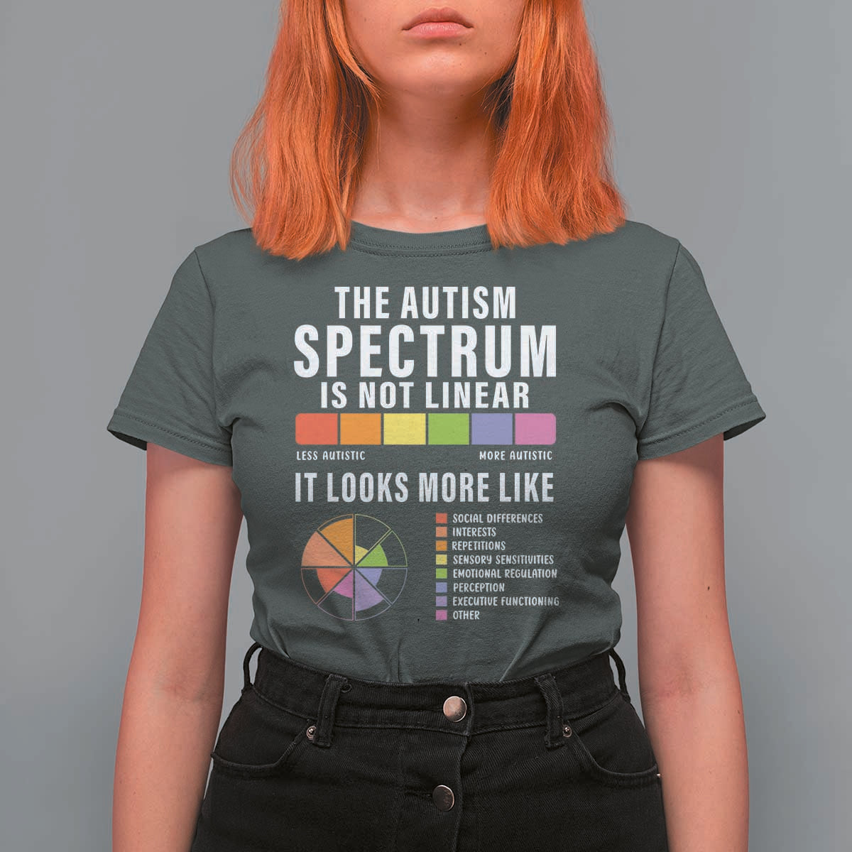 Autism Acceptance T Shirt For Women The Autism Spectrum Is Not Linear