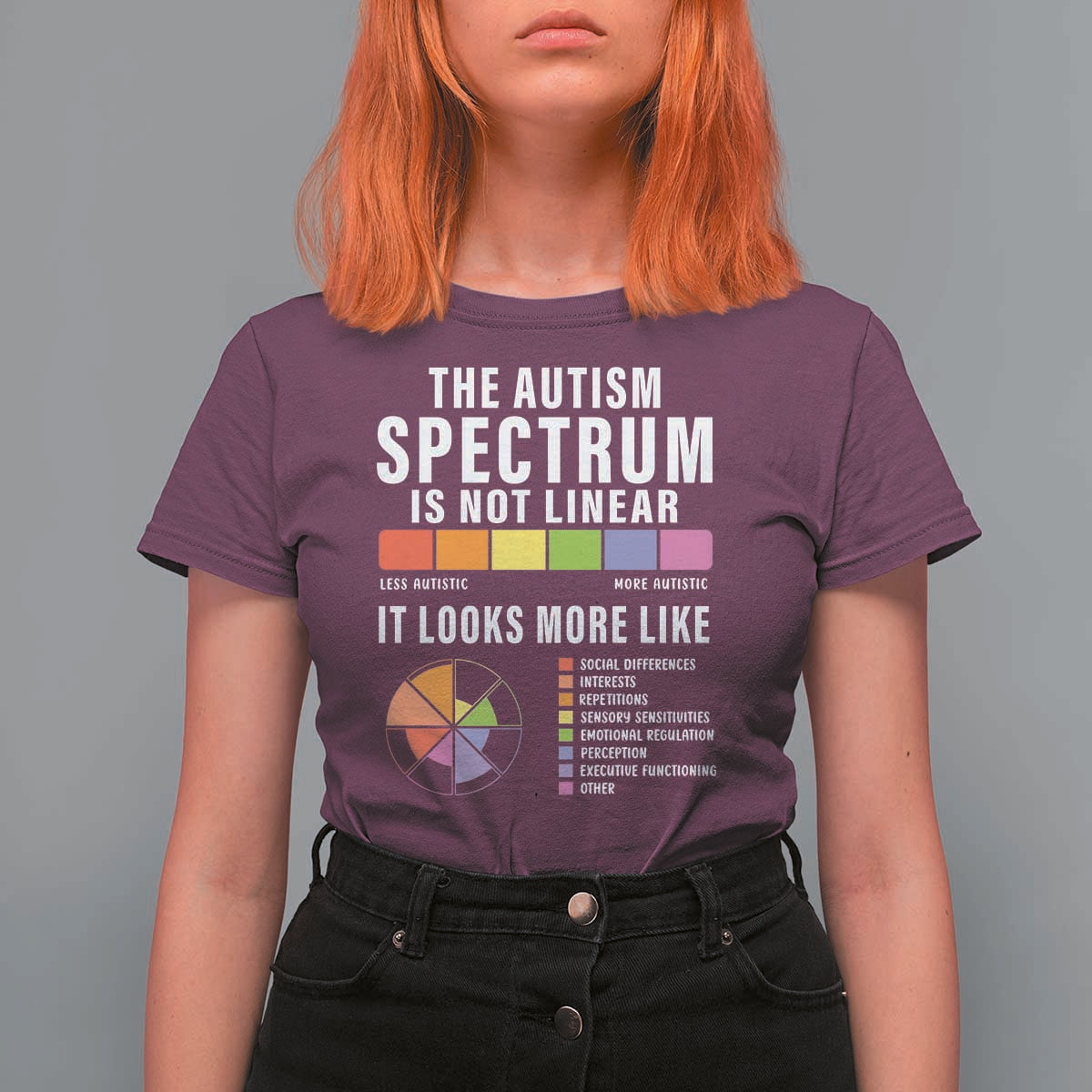 Autism Acceptance T Shirt For Women The Autism Spectrum Is Not Linear