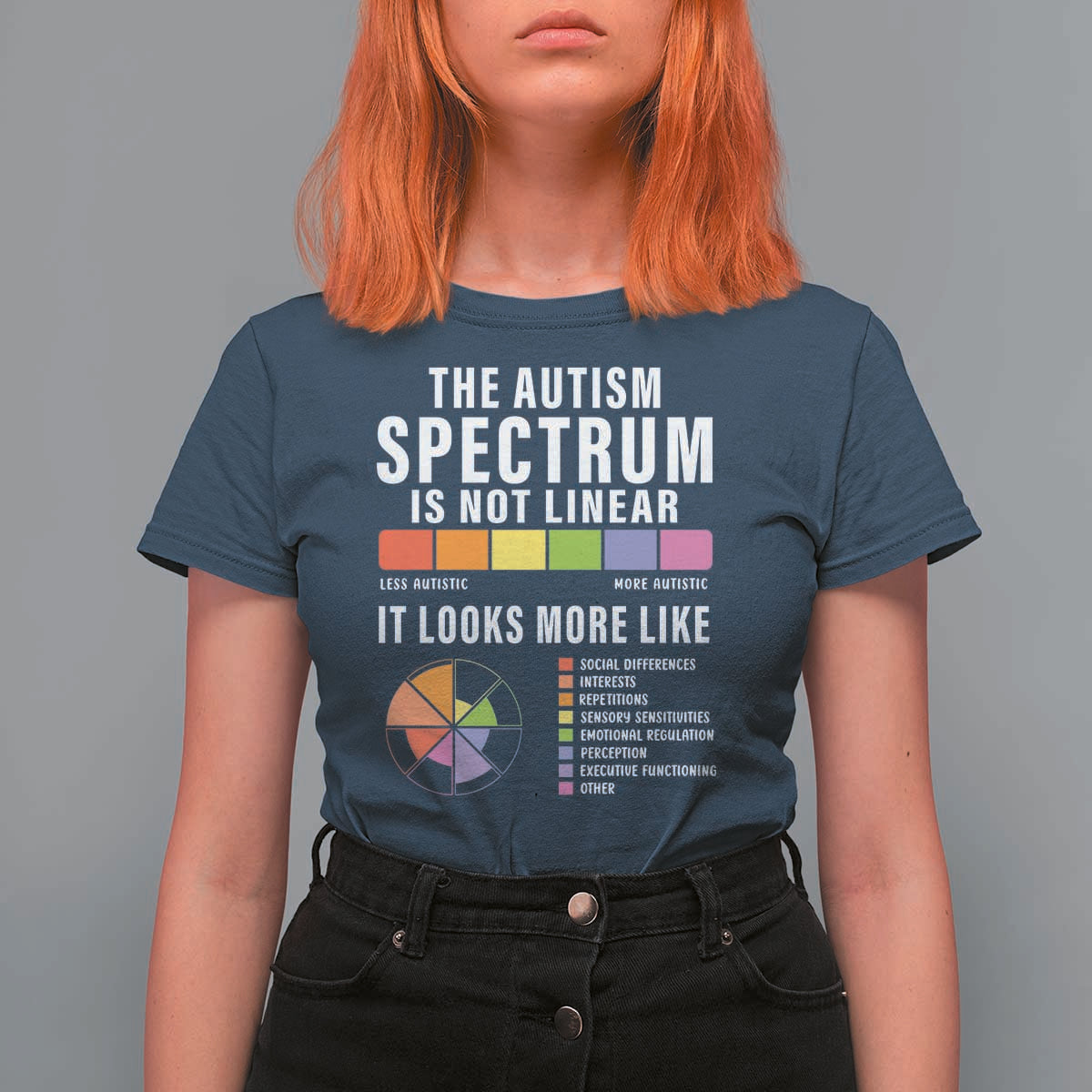 Autism Acceptance T Shirt For Women The Autism Spectrum Is Not Linear