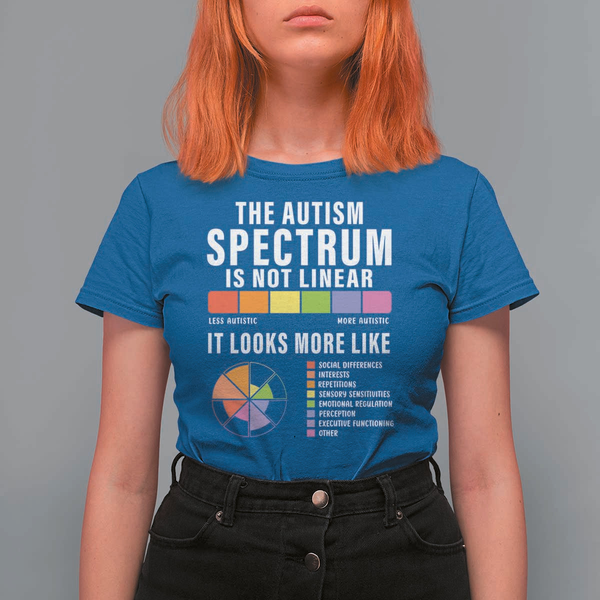 Autism Acceptance T Shirt For Women The Autism Spectrum Is Not Linear