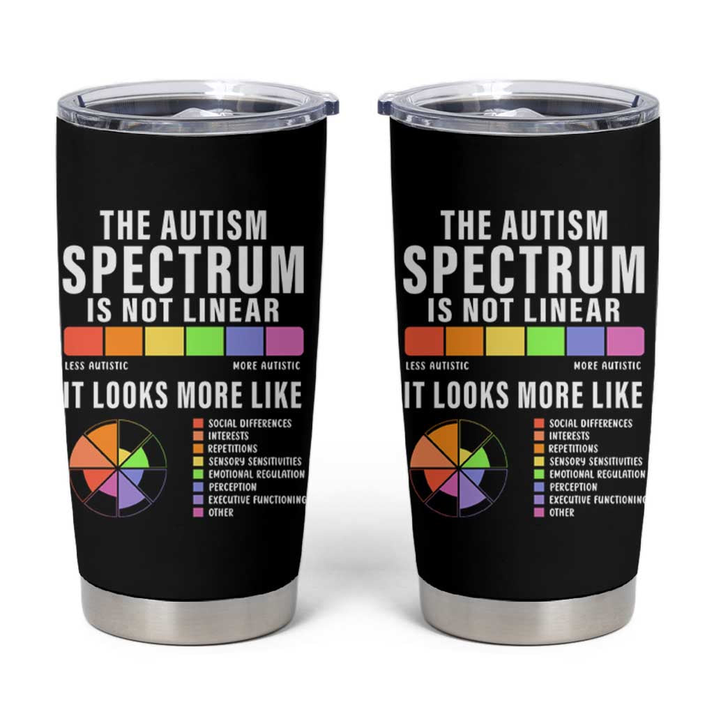 Autism Acceptance Tumbler Cup The Autism Spectrum Is Not Linear