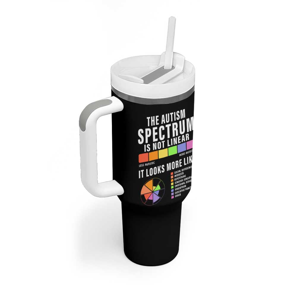 Autism Acceptance Tumbler With Handle The Autism Spectrum Is Not Linear