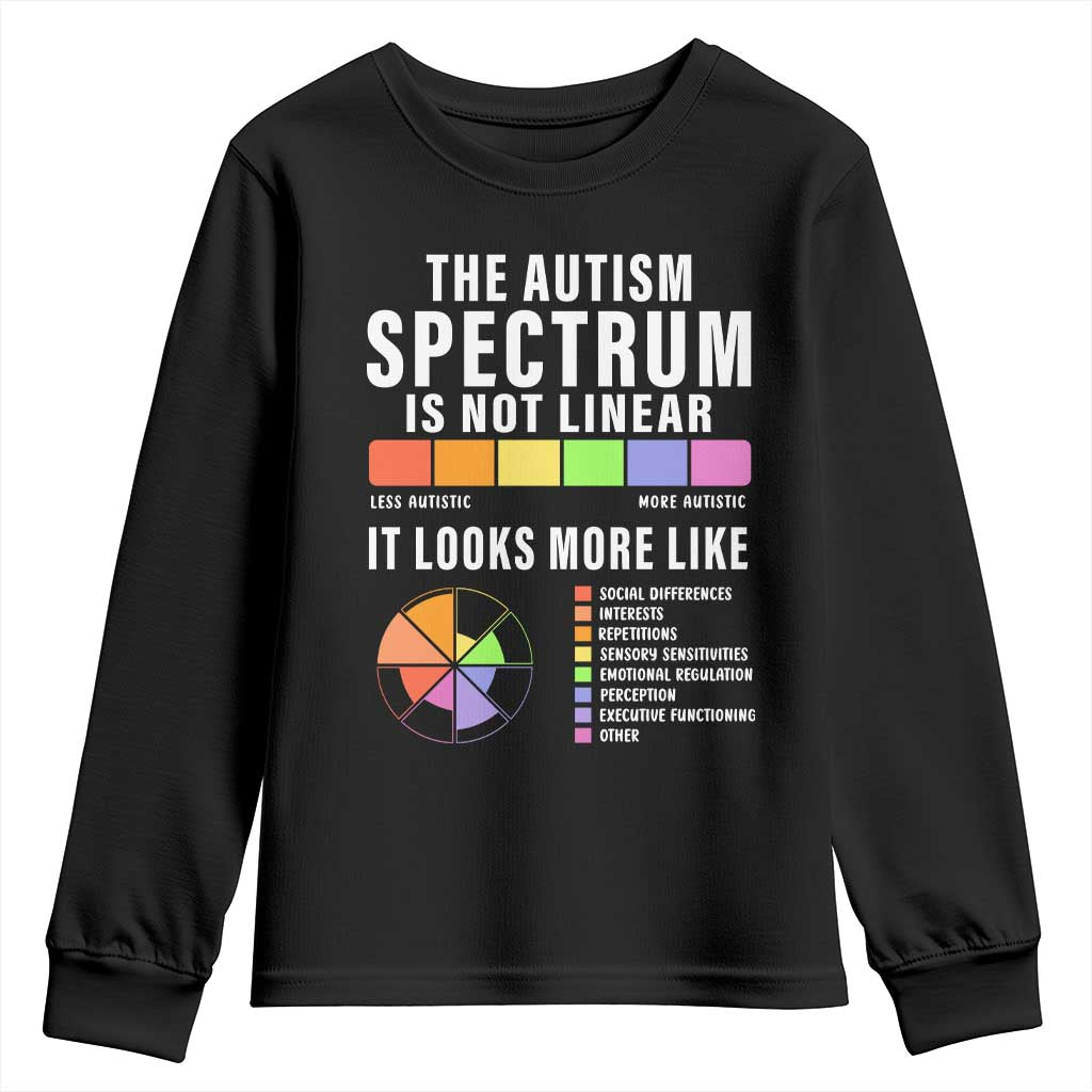 Autism Acceptance Youth Sweatshirt The Autism Spectrum Is Not Linear