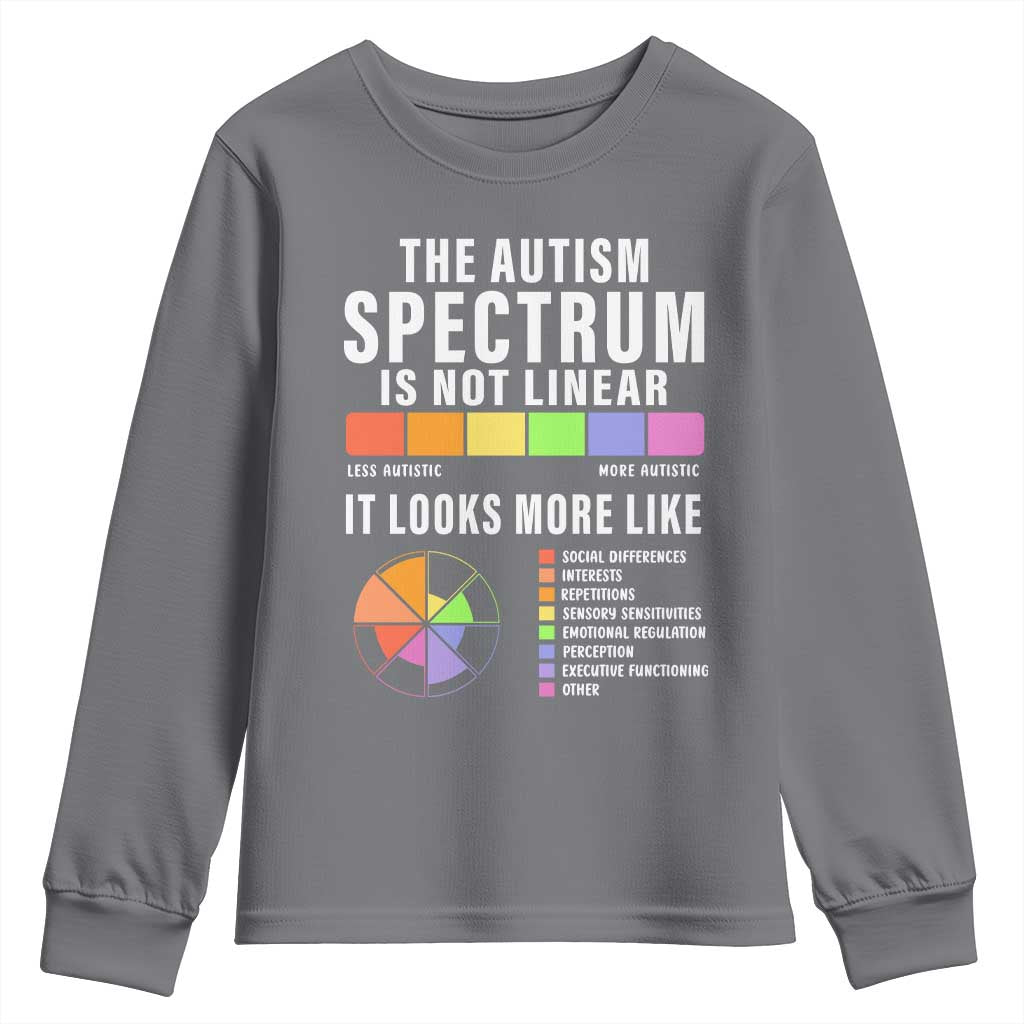 Autism Acceptance Youth Sweatshirt The Autism Spectrum Is Not Linear