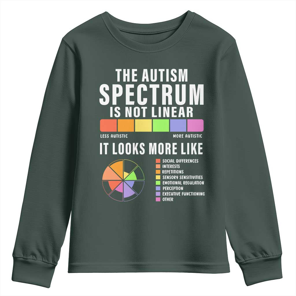 Autism Acceptance Youth Sweatshirt The Autism Spectrum Is Not Linear