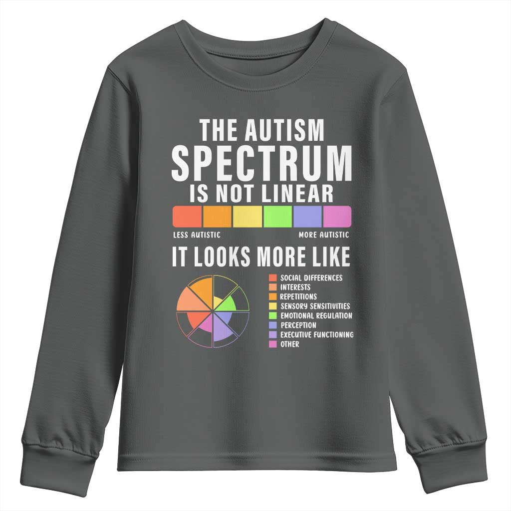 Autism Acceptance Youth Sweatshirt The Autism Spectrum Is Not Linear