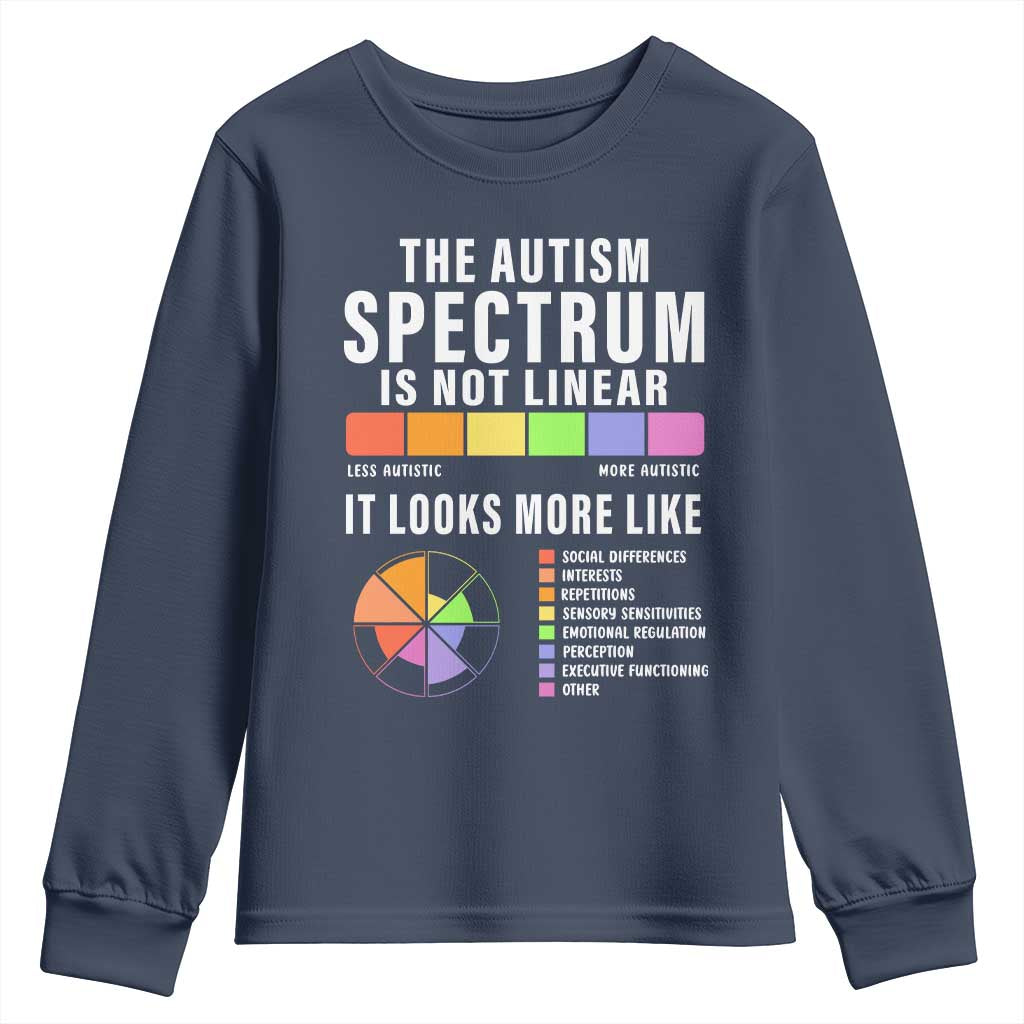 Autism Acceptance Youth Sweatshirt The Autism Spectrum Is Not Linear