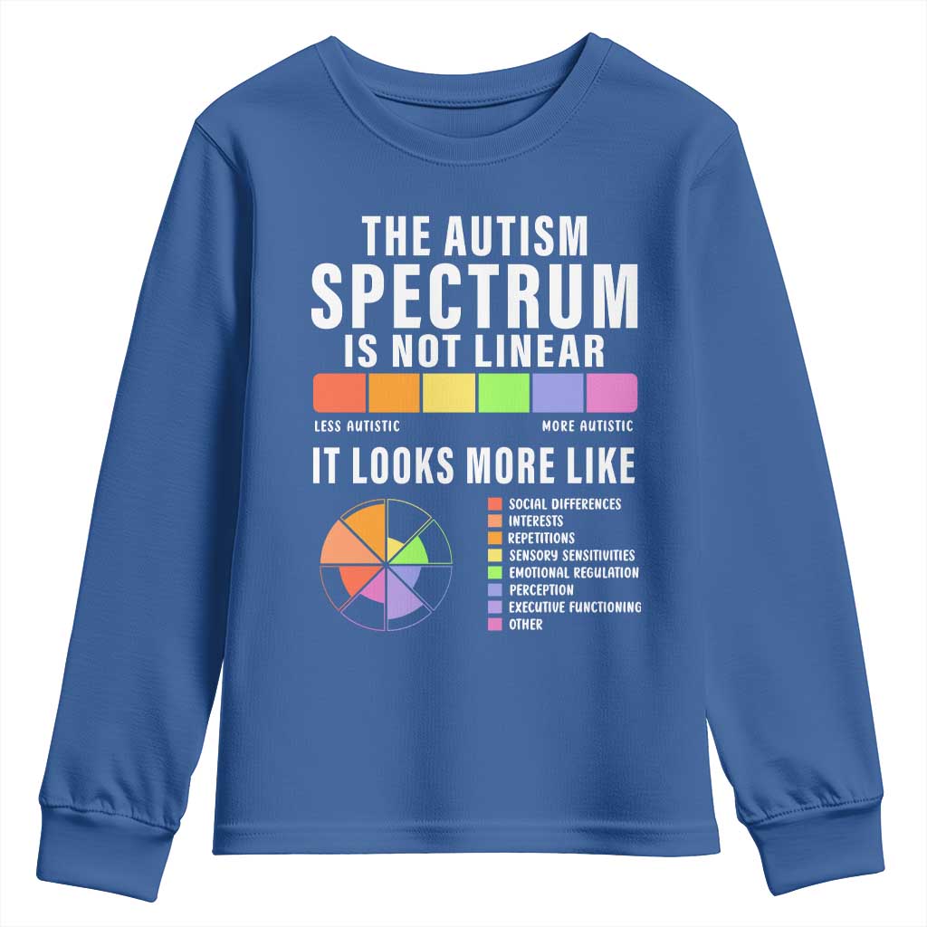 Autism Acceptance Youth Sweatshirt The Autism Spectrum Is Not Linear