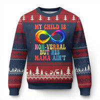 Autism Mom Ugly Christmas Sweater My Child May Be Non verbal But His Mama Ain't Autism - Wonder Print Shop