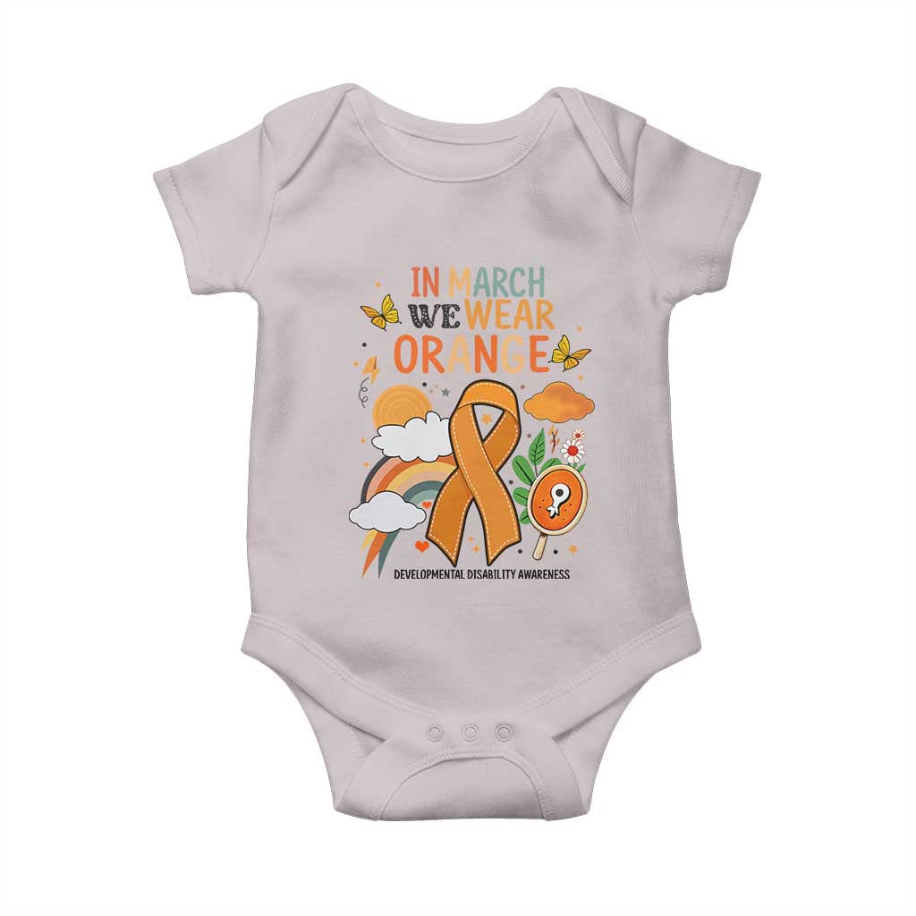 Developmental Disability Awareness Baby Onesie In March We Wear Orange
