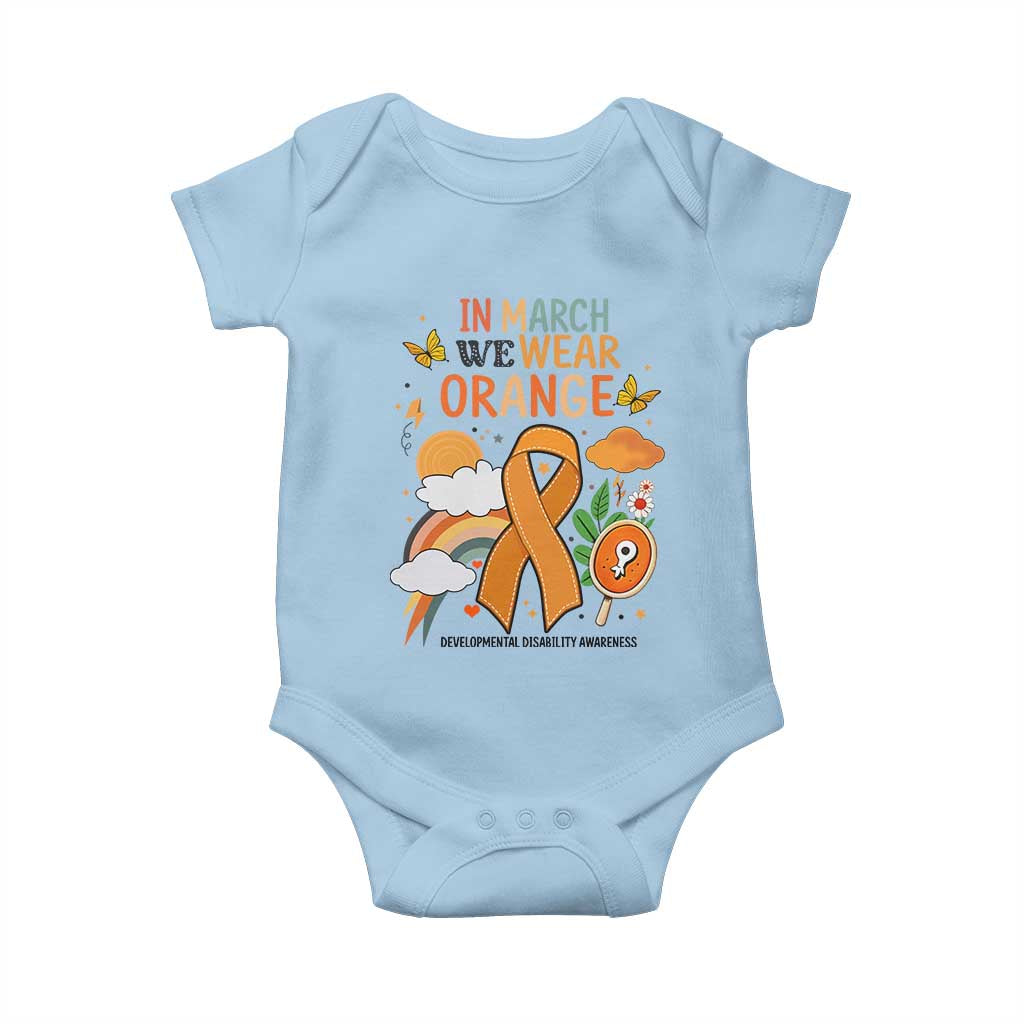 Developmental Disability Awareness Baby Onesie In March We Wear Orange
