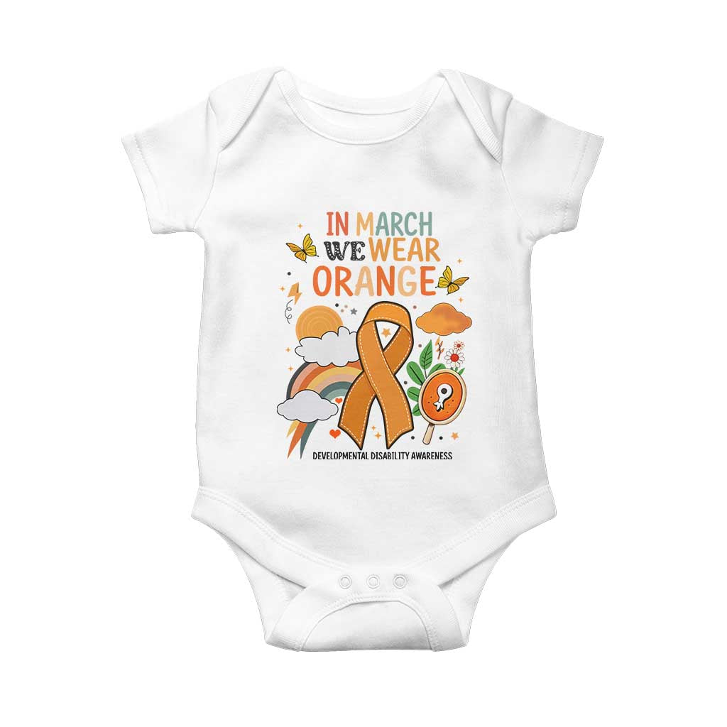 Developmental Disability Awareness Baby Onesie In March We Wear Orange