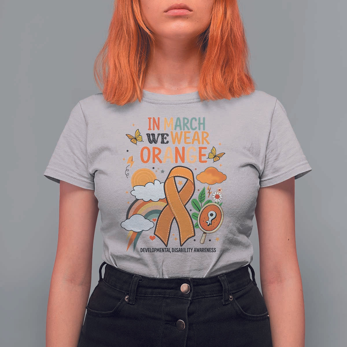 Developmental Disability Awareness T Shirt For Women In March We Wear Orange
