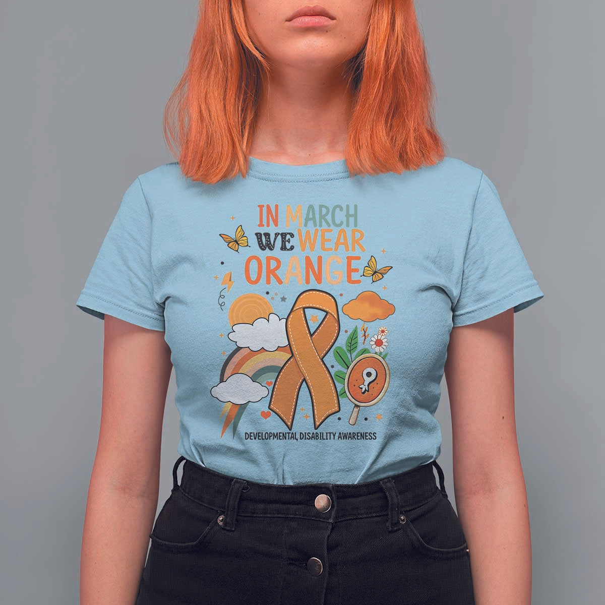 Developmental Disability Awareness T Shirt For Women In March We Wear Orange